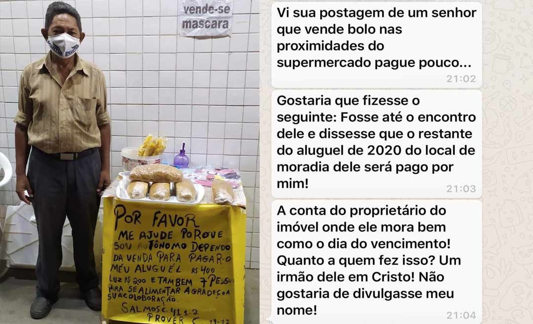 Acreano que mora em Goiânia se solidariza com idoso e garante pagamento do aluguel até dezembro   